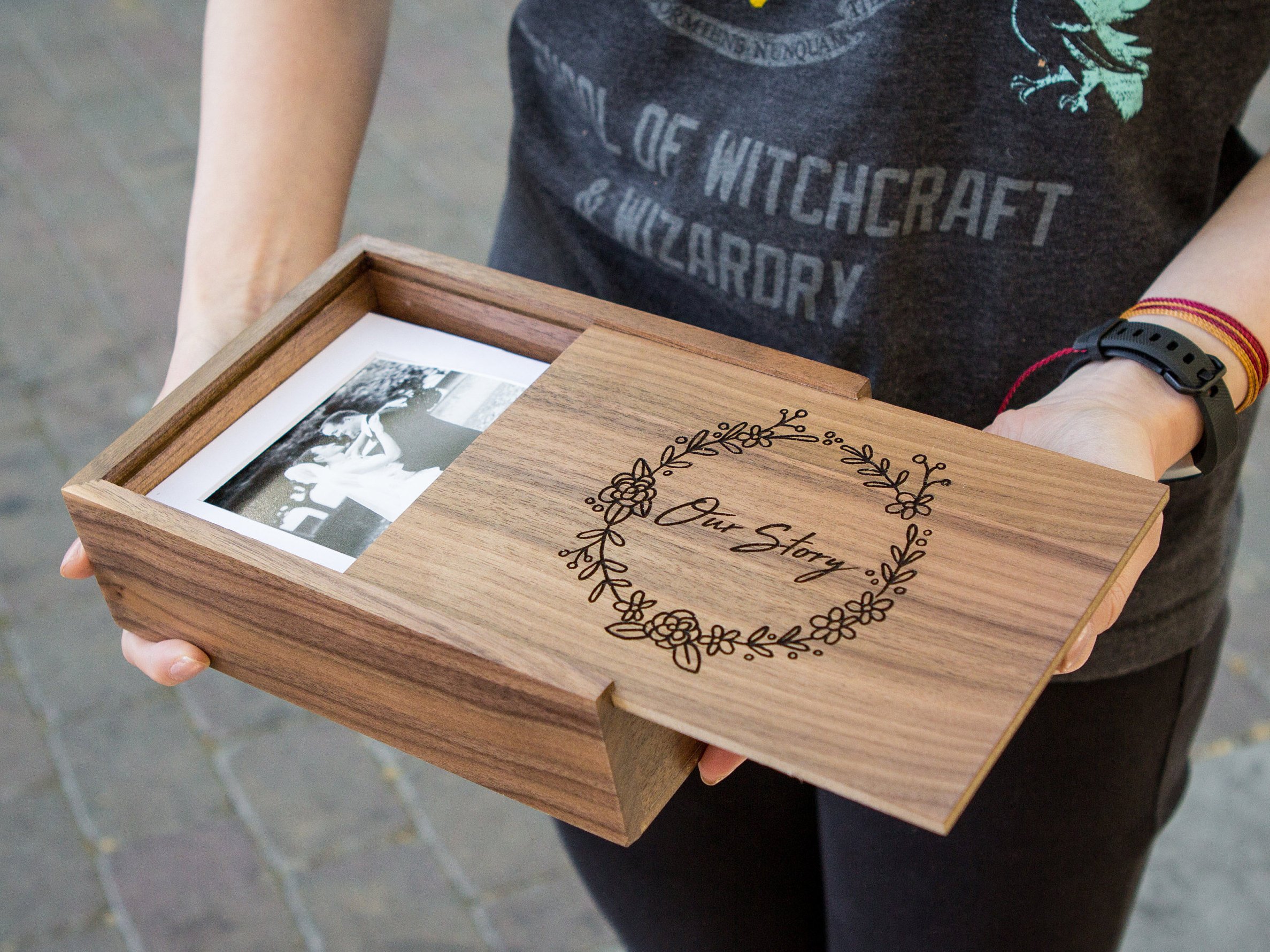 wooden photo box